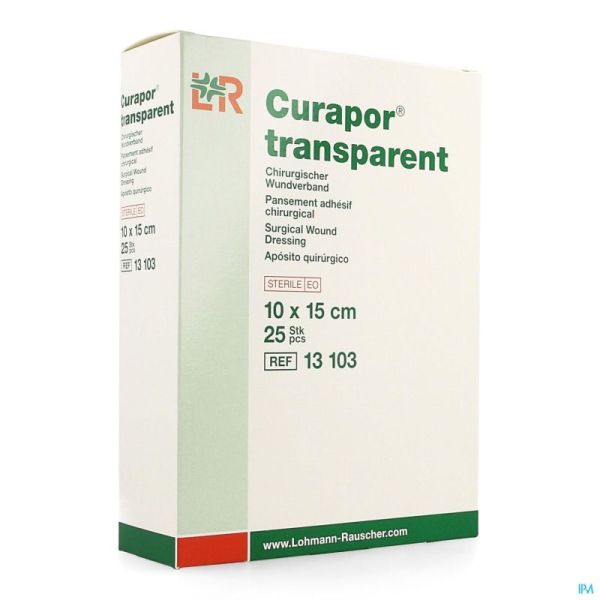 Curapor Transp Ster 10x15 13103 25 Pièce