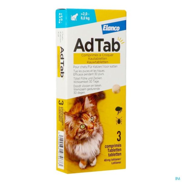 Adtab 48mg Chat >2kg-8kg Comprimés A Croquer 3