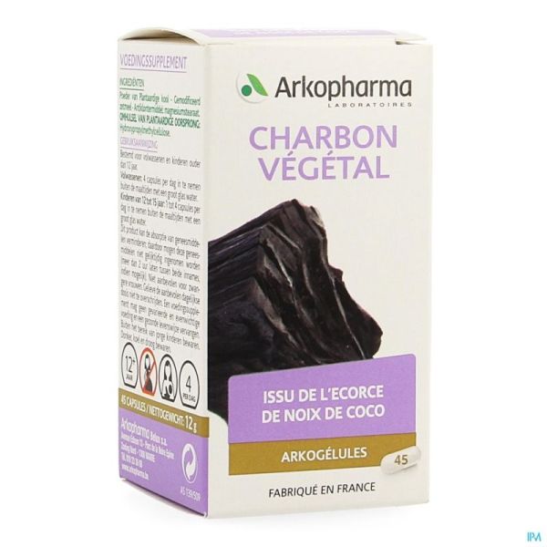 Arkogelules Charbon Vegetal 45 Gélules