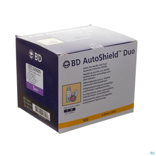 Bd Autoshield Aiguille Stylo Duo 5mm 100 329605