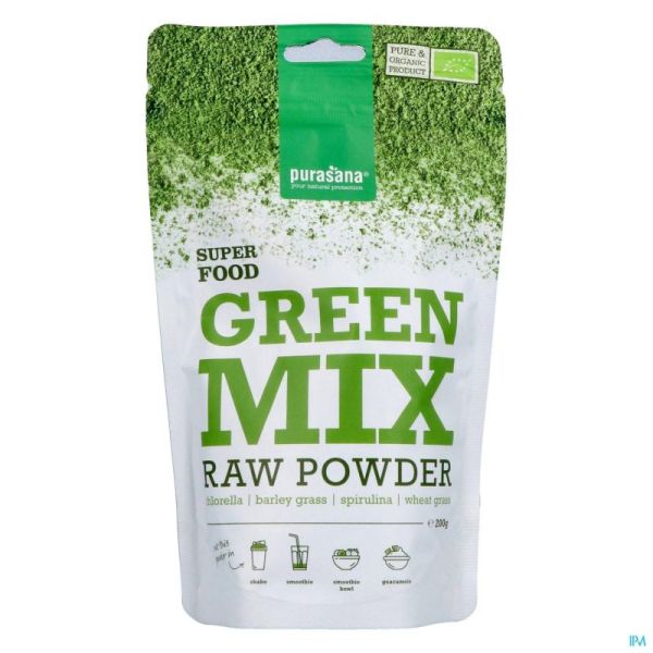 Purasana Vegan Melange Poudre Verte 200g Be-bio-02