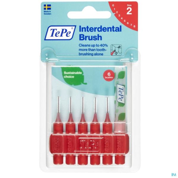 Tepe Interdental Brush 0,5mm Rouge 6 Pièce