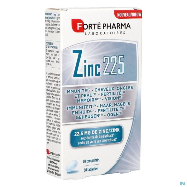 Zinc 225 Comprimés 60