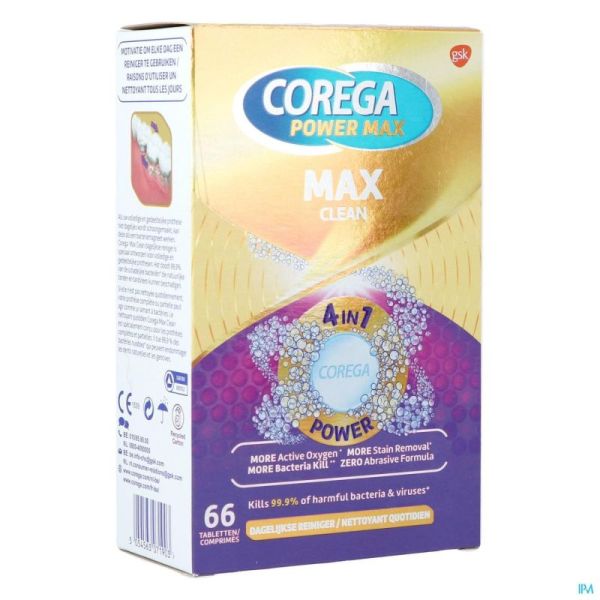 Corega Max Clean Comprimés 66