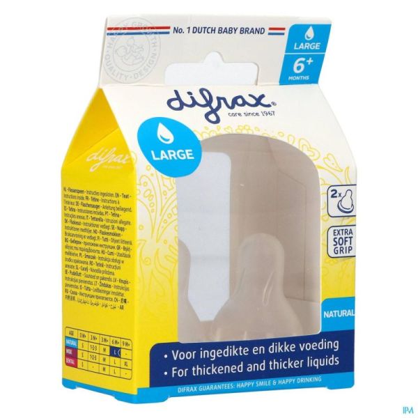 Difrax Tétine Natural Large 673 2 Pièces