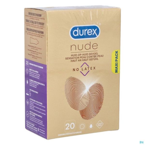 Durex Nude No Latex Préservatifs 20 Pièces