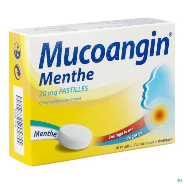 Mucoangin Mint 30 Pastilles A Sucer