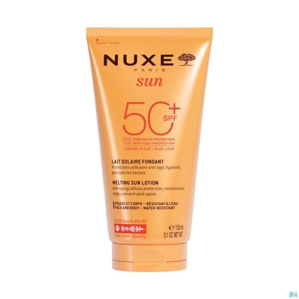 Nuxe Sun Lait Solaire Fondant Spf50+ 150ml Prix Permanent