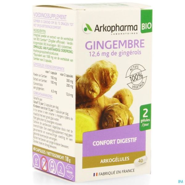 Arkogelules Gingembre Bio Gélules 40