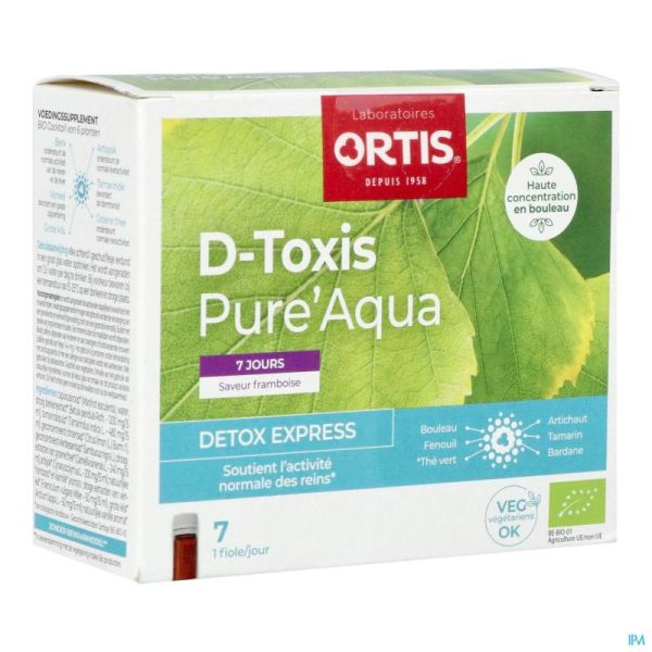 D-Toxis Pure Aqua Framboise 7 Shots x15ml