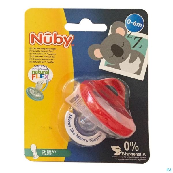 Nuby Sucette Natural Flex Cerise 0-6m