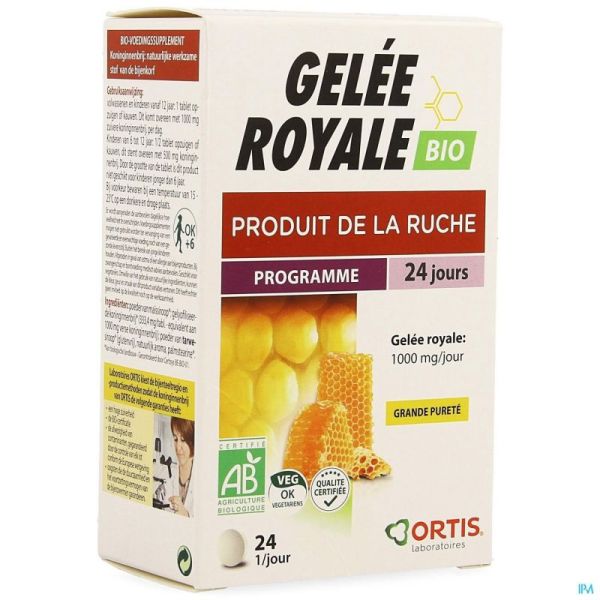 Ortis Gelee Royale Bio 24 Comprimés à Mâcher