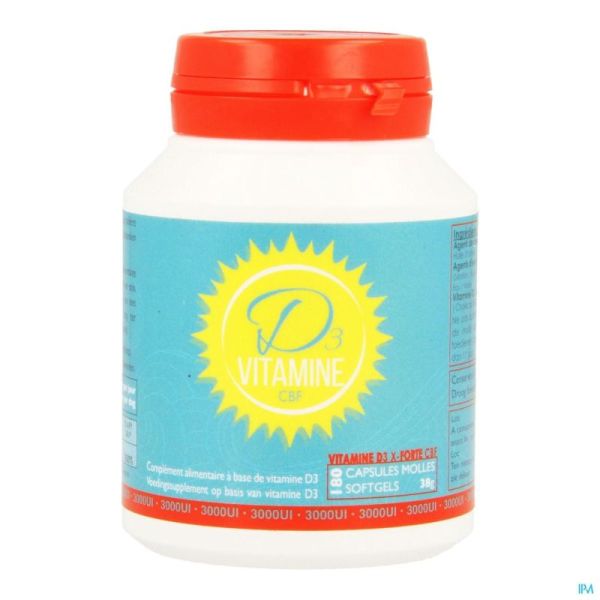 Vitamine D3 Cbf X-forte 3000ui Softgels 180