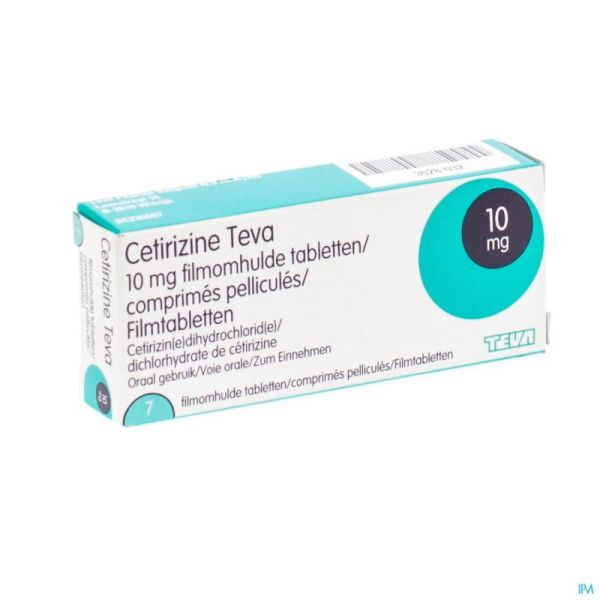 Cetirizine Teva 7 Comprimés 10 Mg 