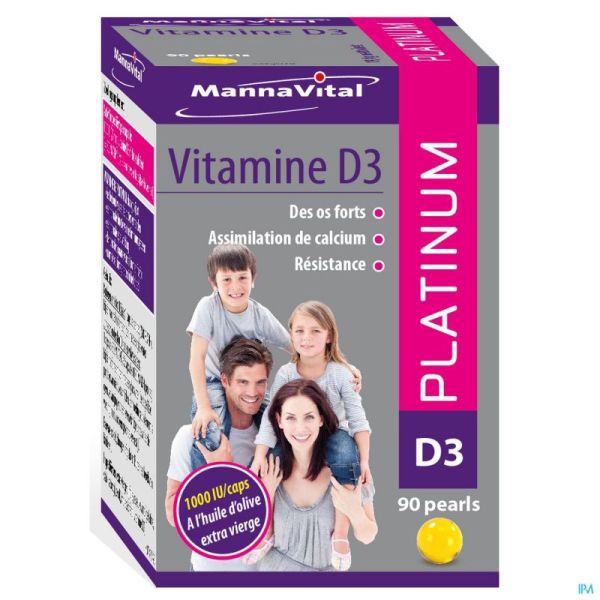 Mannavita Vitamine D3 Platinum Gélules 90