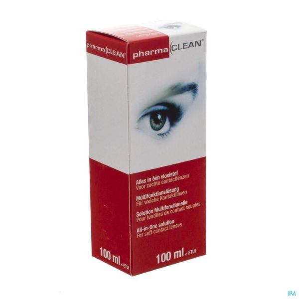 Pharmaclean Flacon de 100ml pour le Voyage + Etui à Lentilles