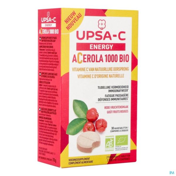 Upsa C Energy Acerola 1000mg 30 Comprimés à Croquer