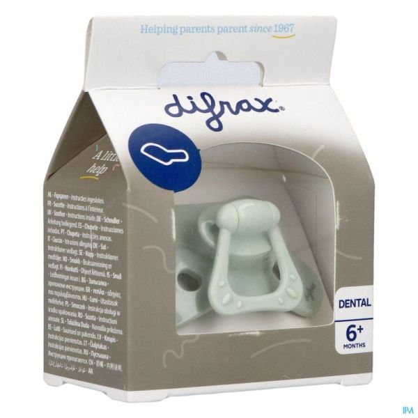 Difrax Sucette Dental 6+ M Uni/pure Vert/pistache