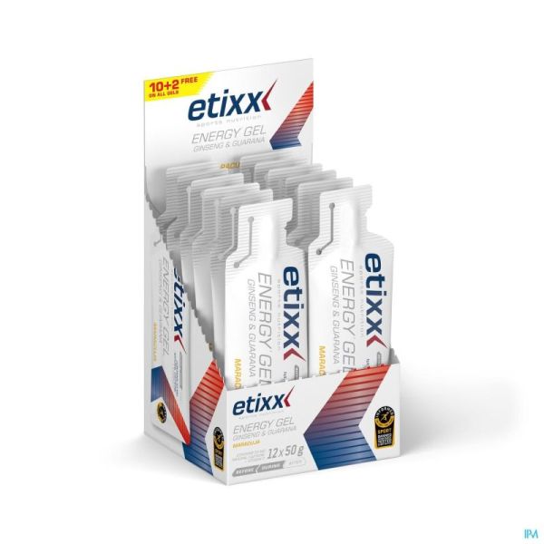 Etixx Energy Gel Maracuja Ginseng&g 12 Pièces