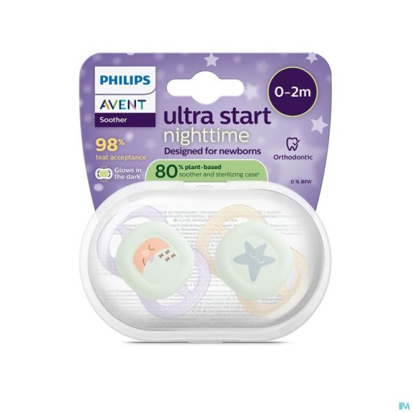 Philips Avent Sucette +0m Start Nuit Fille 2