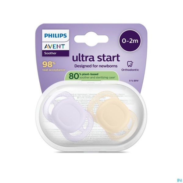 Philips Avent Sucette +0m Start Peche/lila Solide2