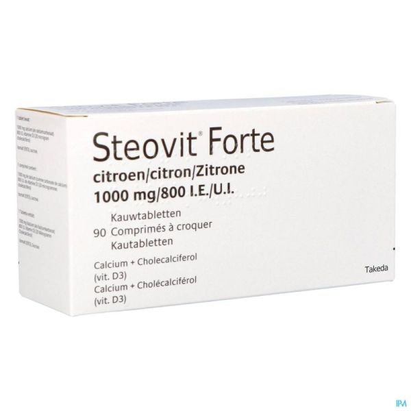 Steovit Forte Citron 1000mg/800ui Comprimés Croq 90 Pip