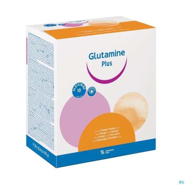Glutamine plus orange poudre sachets 30
