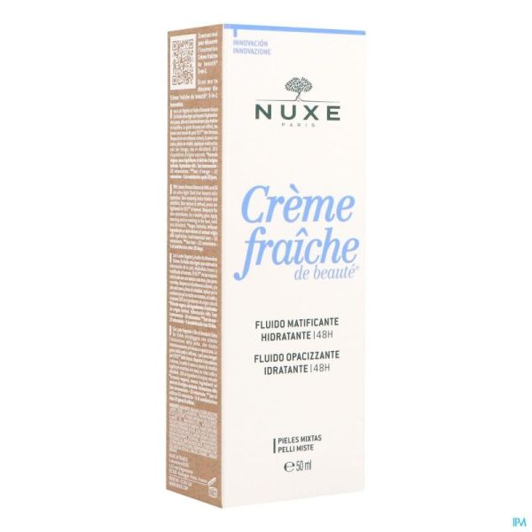 Nuxe Crème Fraiche Fluide Matifiante Peaux Normales et Mixtes 50ml Prix Permanent