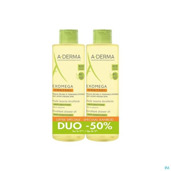 Aderma exomega control huile   2x500ml promo -50%