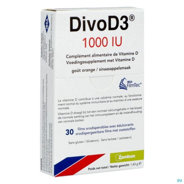 Divod3 1000ui Film Orodispersible 30
