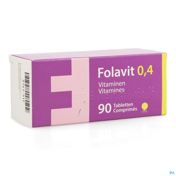 Folavit 0,4mg Comprimés 90x0,4mg 