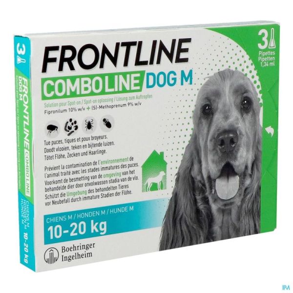 Frontline Combo Line pour Chien de 10 à 20kg 3x1,34ml Dog M