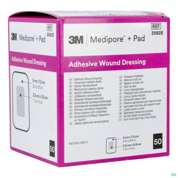 Medipore + Pad 5cmx7,2cm 3562e 50 Pièce