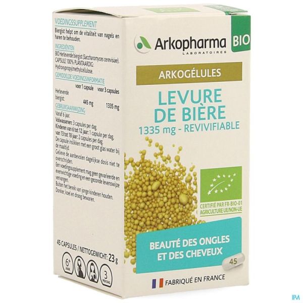 Arkogelules Levure Biere Bio Gélules 45