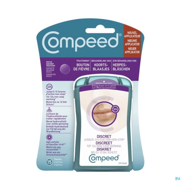 Compeed Patch Bouton de Fièvre 15 Patches Avec Applicateur