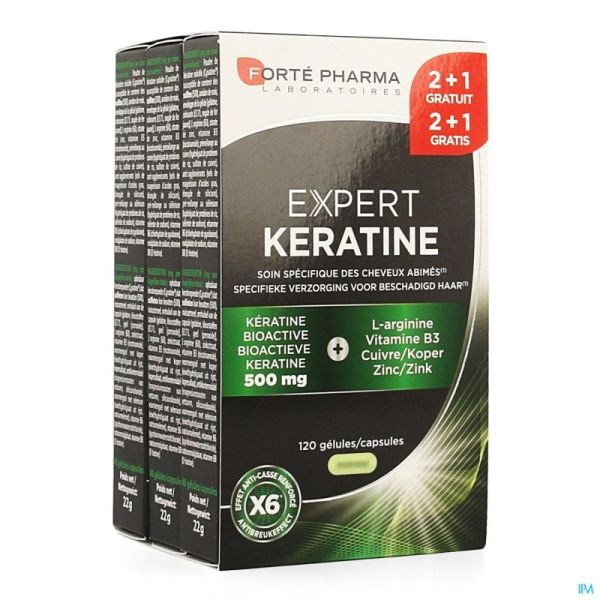 Expert Keratine 120 Gélules 2 Boites +1 Gratuite