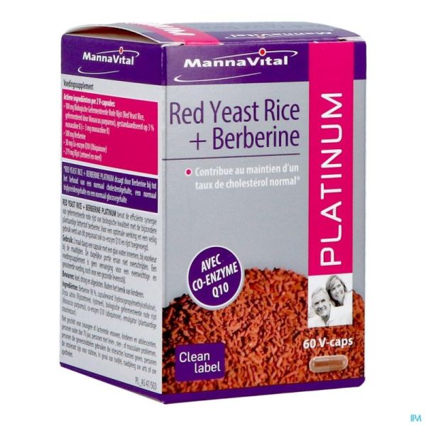 Mannavital Red Yeast Rice+berberine Plat.v-gélules 60