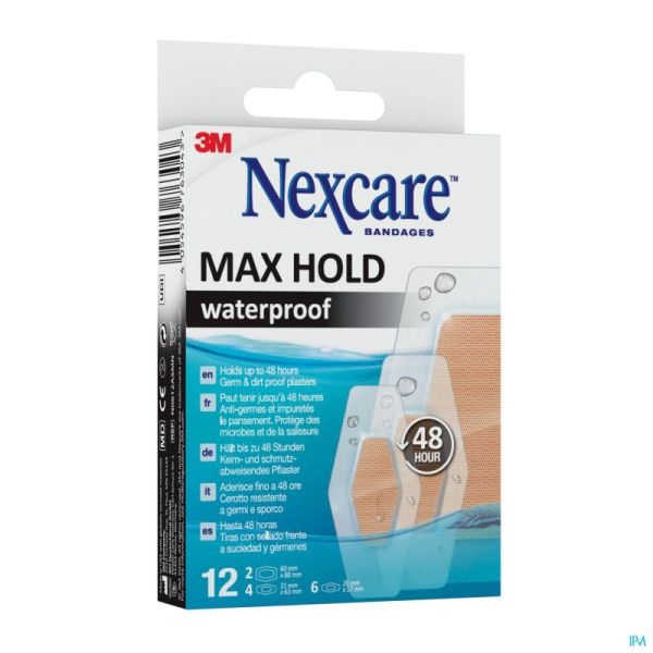 Nexcare 3m Maxhold Waterproof Assortiment 3 Tailles 12