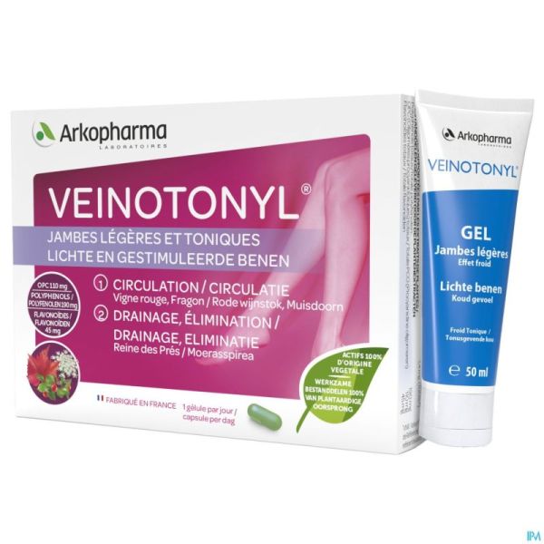 Veinotonyl Jambes Légères 30 Comprimés +Tube de Gel 50ml Gratuit