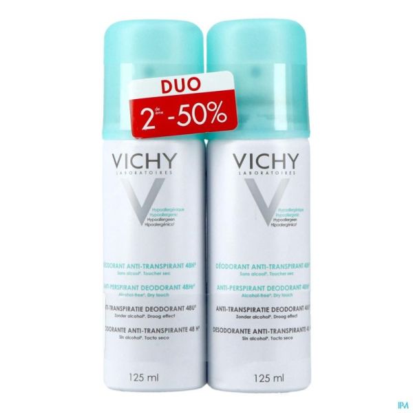 Vichy Déodorant Transpiration Intense Aérosol 24h Duopack 2x125ml