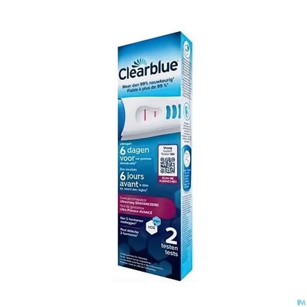 Clearblue Test de Grossesse Précoce Pack de 2 Tests