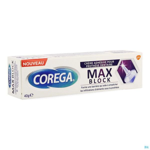 Corega Max Block Crème Adhesive Prothese Dent. 40g