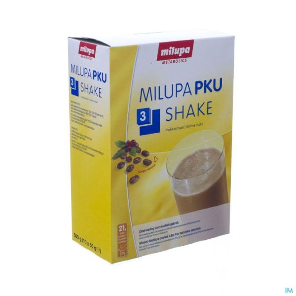 Milupa Pku 3 Shake Cafe Sachets 10x50g