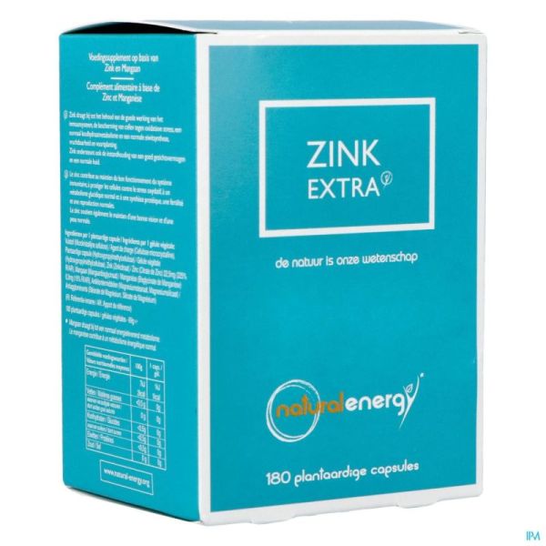 Natural Energy - Zinc Extra 180 Gélules