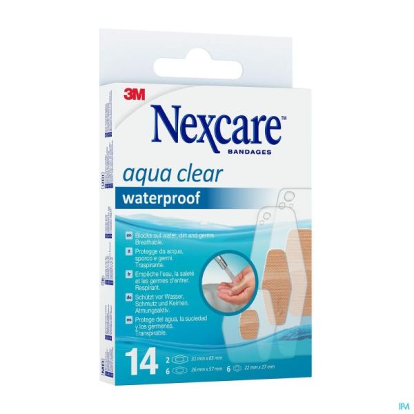 Nexcare 3m Aqua Clear Waterproof Assortiment 14