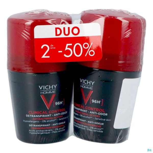 Vichy Déodorant Homme Roll 96h Clinical Control Duo 50ml 2e-50%