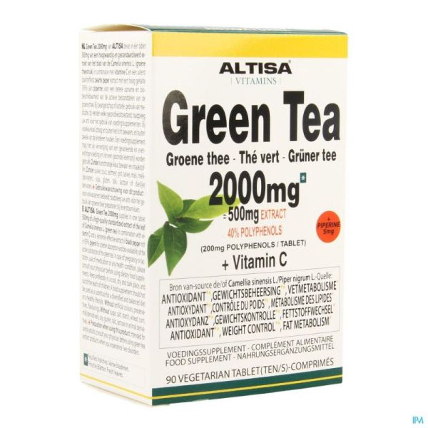 Altisa Thé Vert 2000mg (500mg Extrait) Comprimés 90