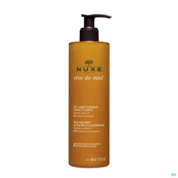 Nuxe Rêve De Miel Gel Nettoyant Surgras Visage et Corps 400ml Prix Permanent