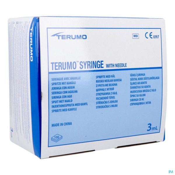 Terumo Seringue 3ml + Aiguille 21g 1 0,8x25mm St 100