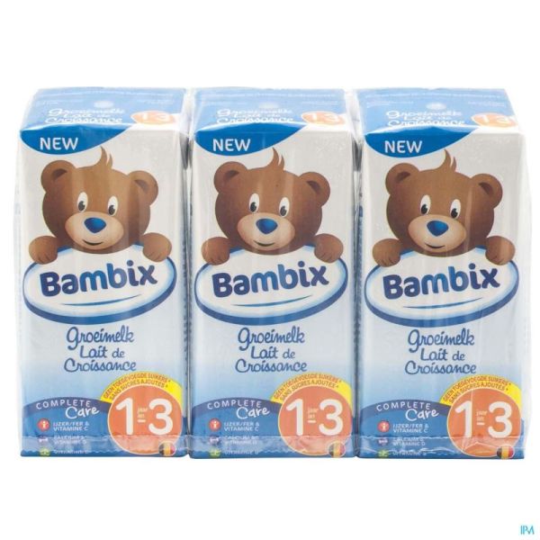 Bambix Lait Croissance Nature 1-3a 3x200ml